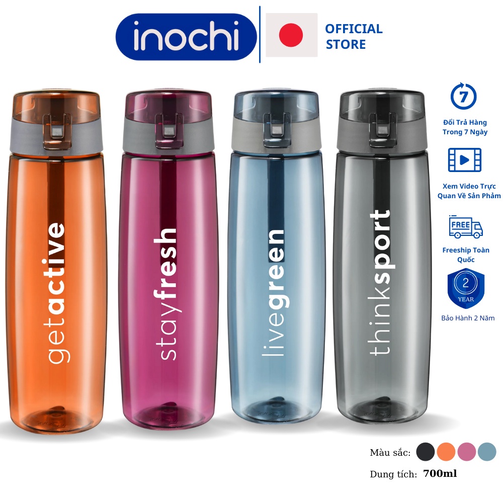 Bình nước thể thao tập gym Kita Boost inochi 700ml cùng sự tham gia của các bình nước khác