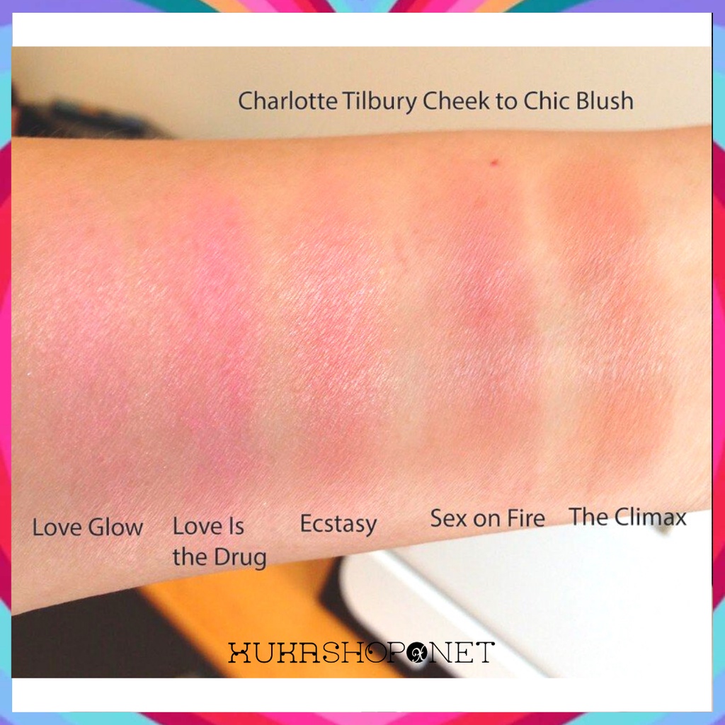 Phấn má hồng Charlotte Tilbury Cheek To Chic Blush sắc tố cao màu tự nhiên mềm và mịn bền màu lâu trôi 8g