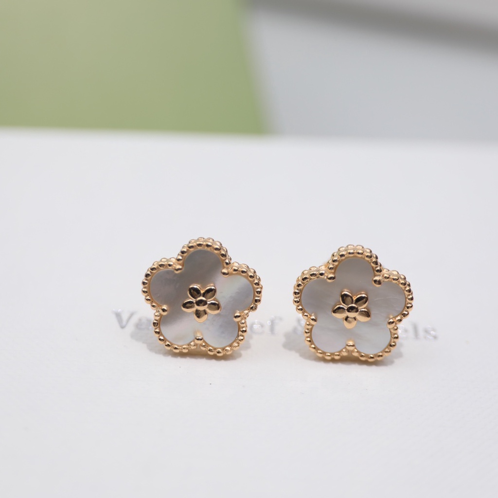 Bông tai mạ vàng bạc s925 hình hoa mận