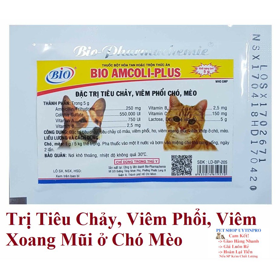Bột BIO AMCOLI PLUS gói 5g Xuất xứ Bio Việt Nam