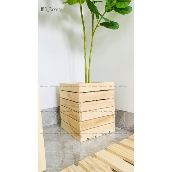 Giá Sỉ Thùng gỗ pallet vuông/ HUY_Decor