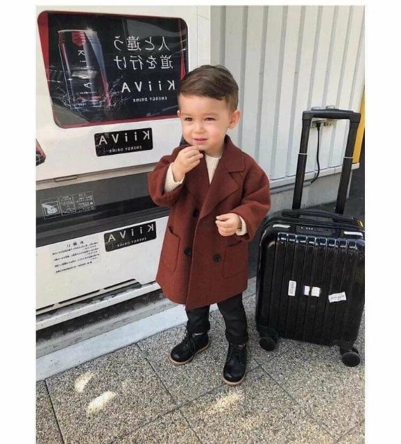 ÁO KHOÁC DẠ LEN KIỂU HÀN CHO BÉ TRAI