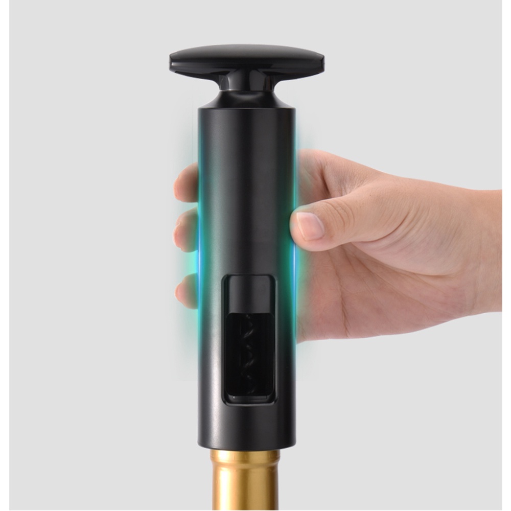Uareliffe 2 In 1 T-shaped Wine Opener Streamline Handle Double Protective Sleeve Cork