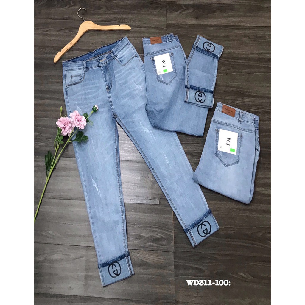 QUẦN JEAN 9 tấc lật lai - Kiwi