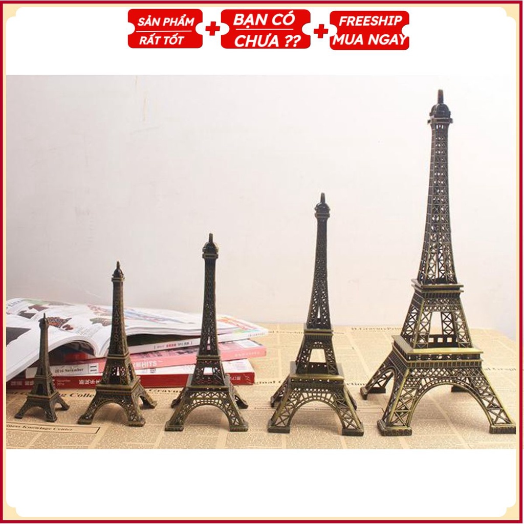 Mô Hình Tháp Eiffel Hợp Kim Mạ Đồng FXE1016 Trang Trí Tủ, Bàn Làm Việc