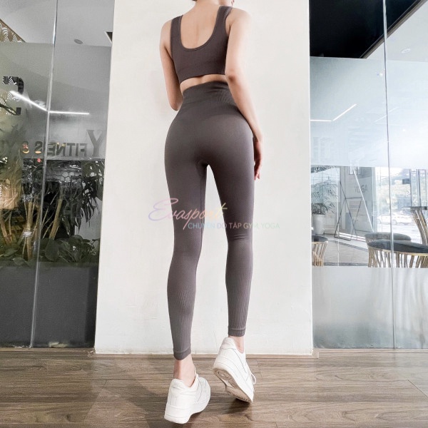 Quần legging tập gym nữ dài tập yoga zumba aerobic thể thao vải dệt kim, nâng mông