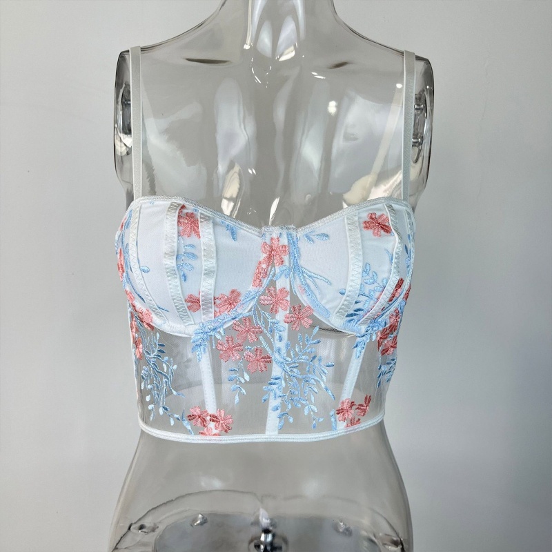 Áo Hai Dây Phối Ren Có Mút Đệm Thời Trang Mùa Hè Cho Nữ