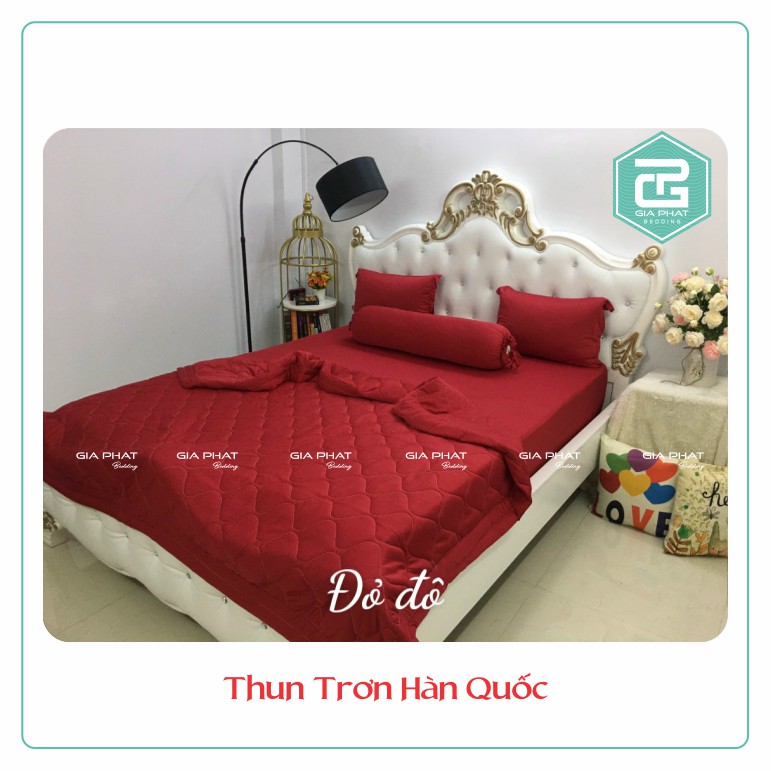 Link 2 - Bộ ga gối, Drap Thun Lạnh Hàn Quốc {4 món} họa tiết trơn 1 màu cao cấp