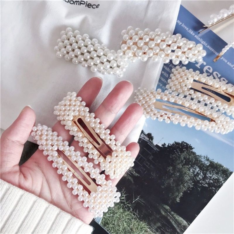 Kẹp tóc ngọc trai giản dị thời trang cho nữ