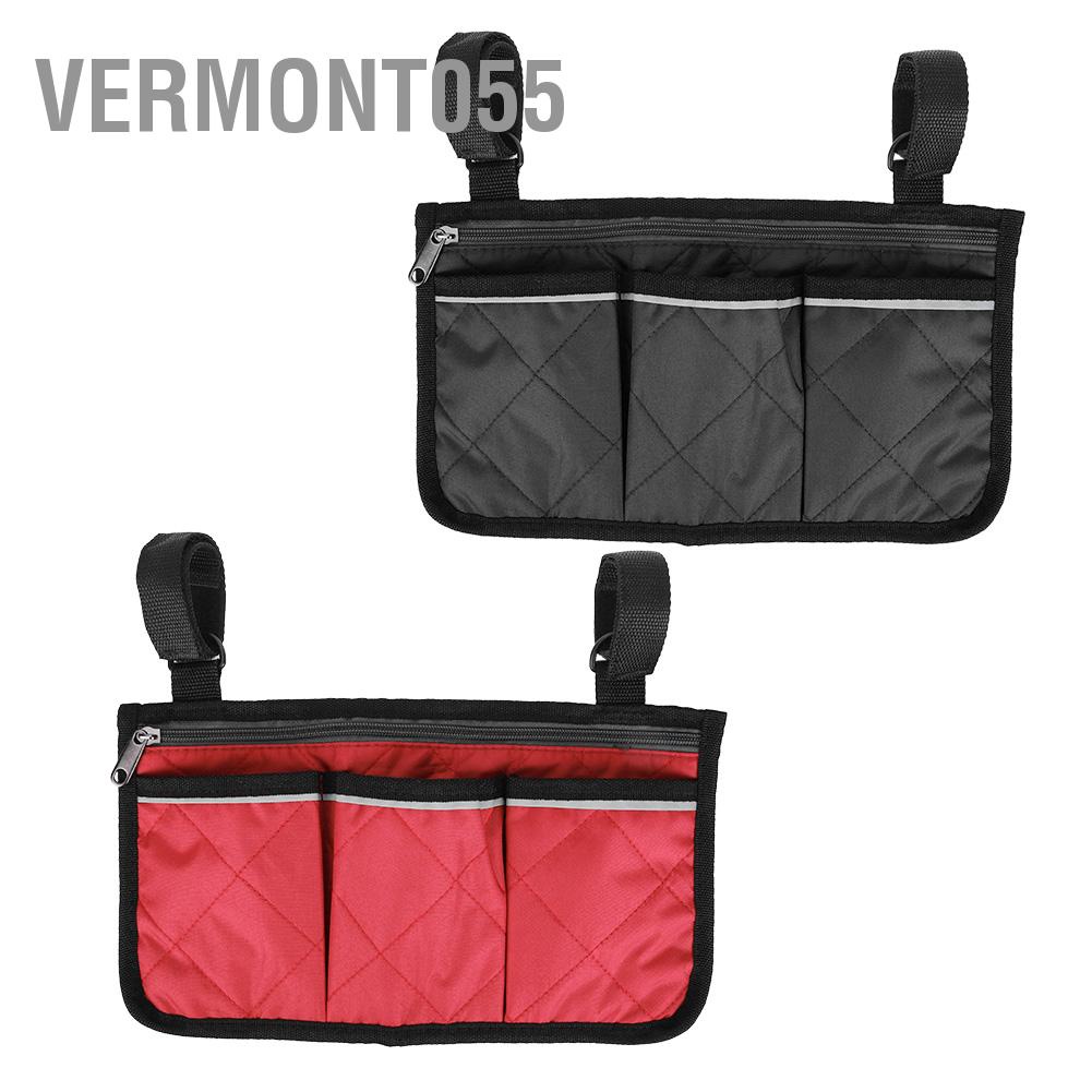 Vermont055 Multifunctional Wheelchair Scooter Armrest Side Bag Walker Hanging Pouch Storage Organizer