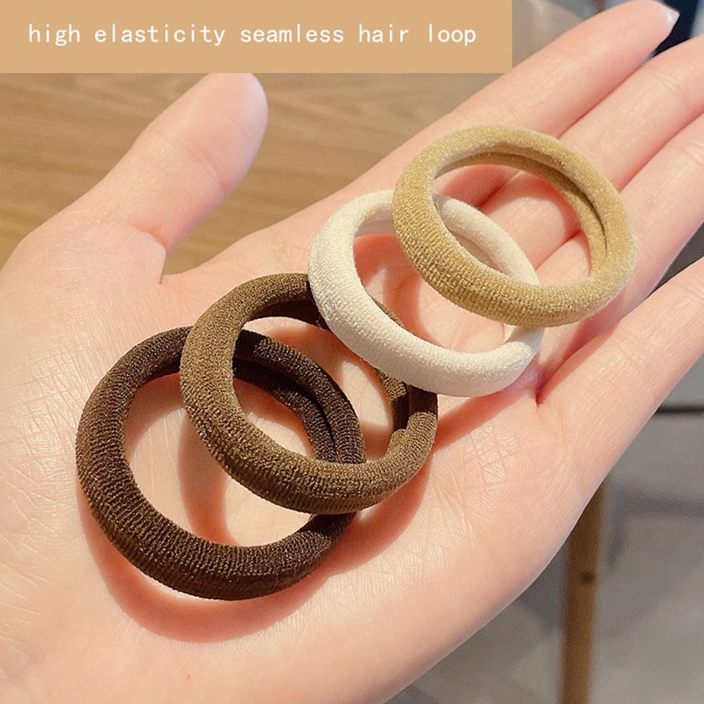 Set 5/20 dây buộc tóc co giãn màu trơn đơn giản phong cách Hàn Quốc dễ thương cho nữ