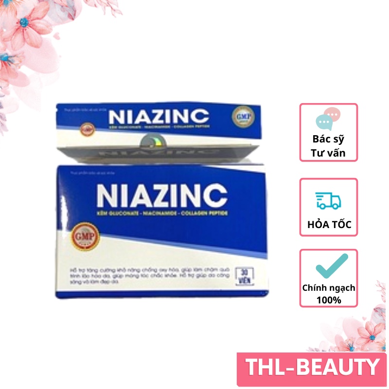 Viên Uống NIAZINC Hổ Trợ Làm Đẹp, Chống Lão Hóa, Khỏe Tóc, Bổ Sung Kẽm, Đẹp Da