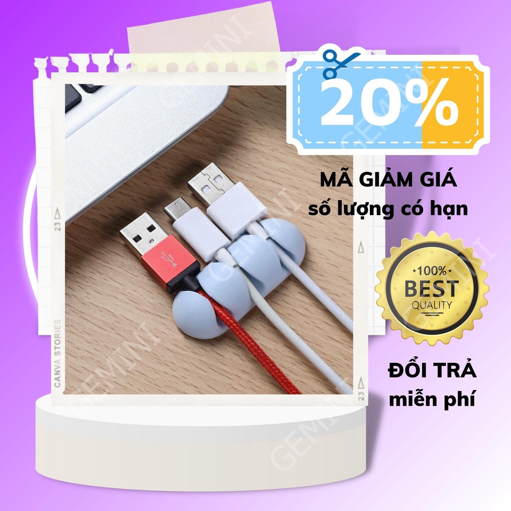 Kẹp Cố Định giá đỡ Dây sạc Cáp dây điện nẹp dây sạc chống rối Silicone 3 Lỗ Tiện Dụng A629