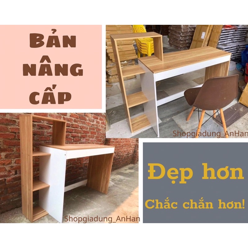 Bàn học, Bàn làm việc bằng gỗ, kèm kệ sách tiện ích