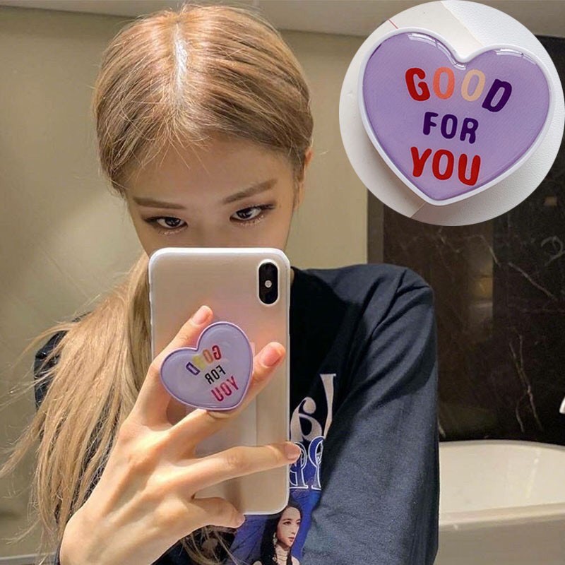 Popsocket giá đỡ điện thoại pop up trái tim in bóng đáng yêu giống Rosé BlackPink cute | BigBuy360 - bigbuy360.vn