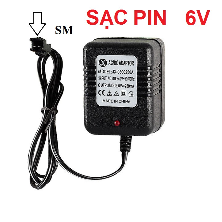 Sạc pin 6v cổng nối SM cho xe mô hình điều khiển từ xa