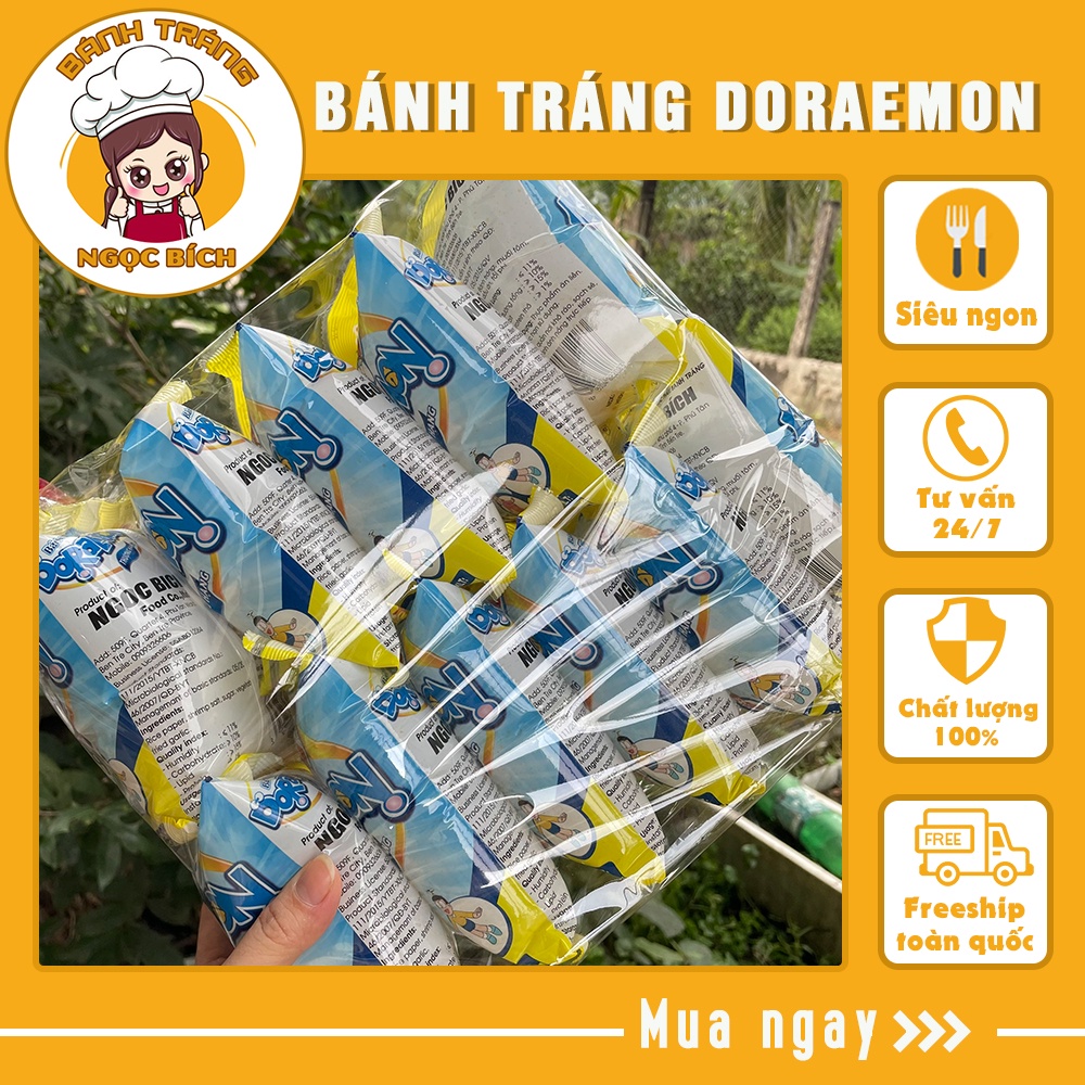 Bánh tráng -Doraemon không cay thơm vị bơ ngọt ngon tuyệt ăn vặt tại nhà tiện lợi an toàn vệ sinh thực phẩm