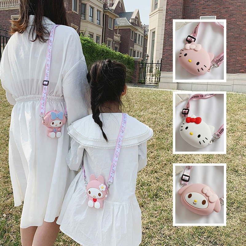 Túi Đeo Vai Hình Mèo Hello Kitty Dễ Thương Dành Cho Bé Gái