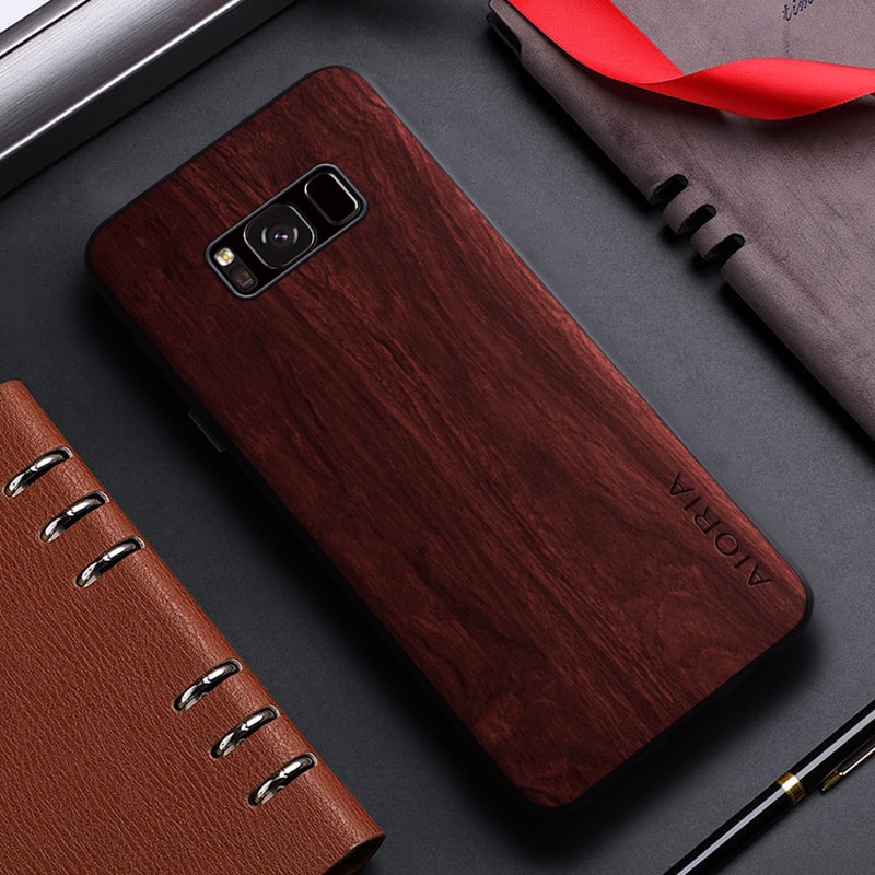 Ốp Bao Da Điện Thoại Họa Tiết Vân Gỗ Cho samsung galaxy s8 plus 5g samsung galaxy s8 plus