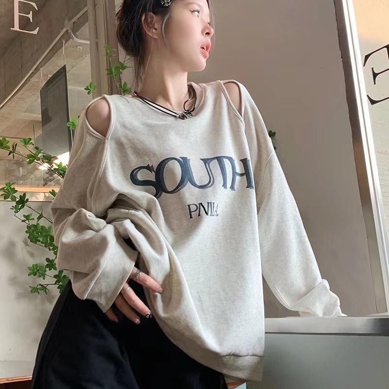 Áo len Perty cổ tròn phong cách mùa thu thời trang Hàn Quốc gợi cảm cho nữ