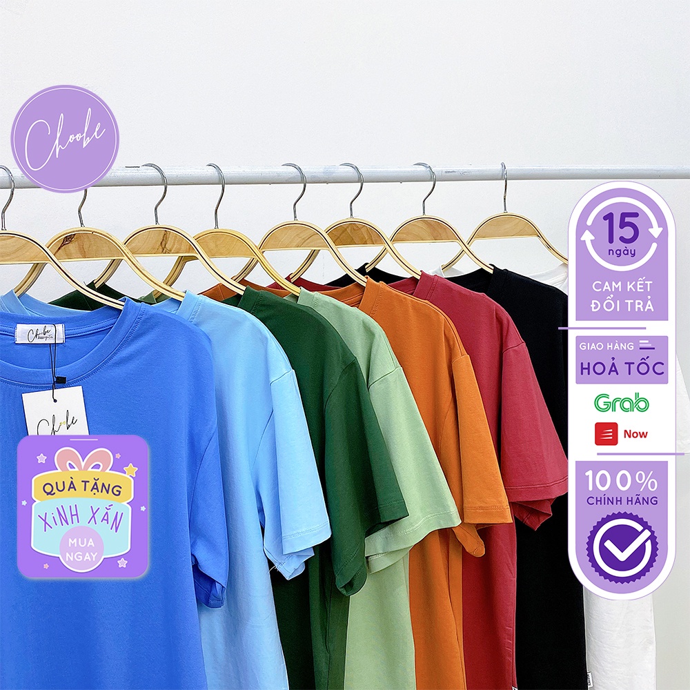 Áo thun unisex Choobe phông trơn nam nữ form suông rộng nhiều màu sắc vải cotton cao cấp A33 - SIÊU HOT