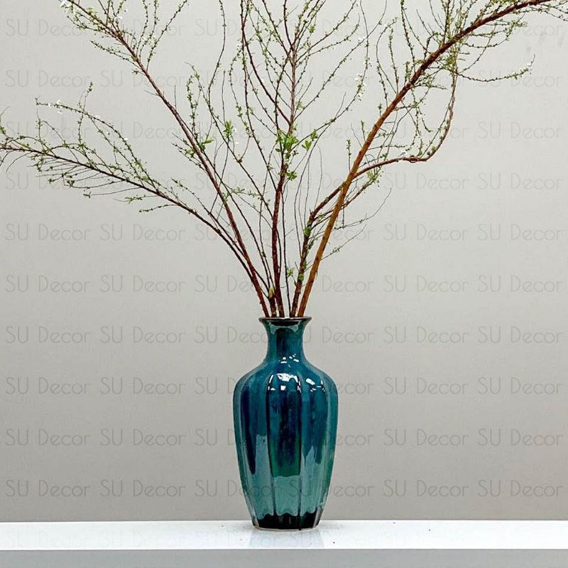 Lọ hoa Bát Tràng - Bình hoa múi khế cao men hỏa biến