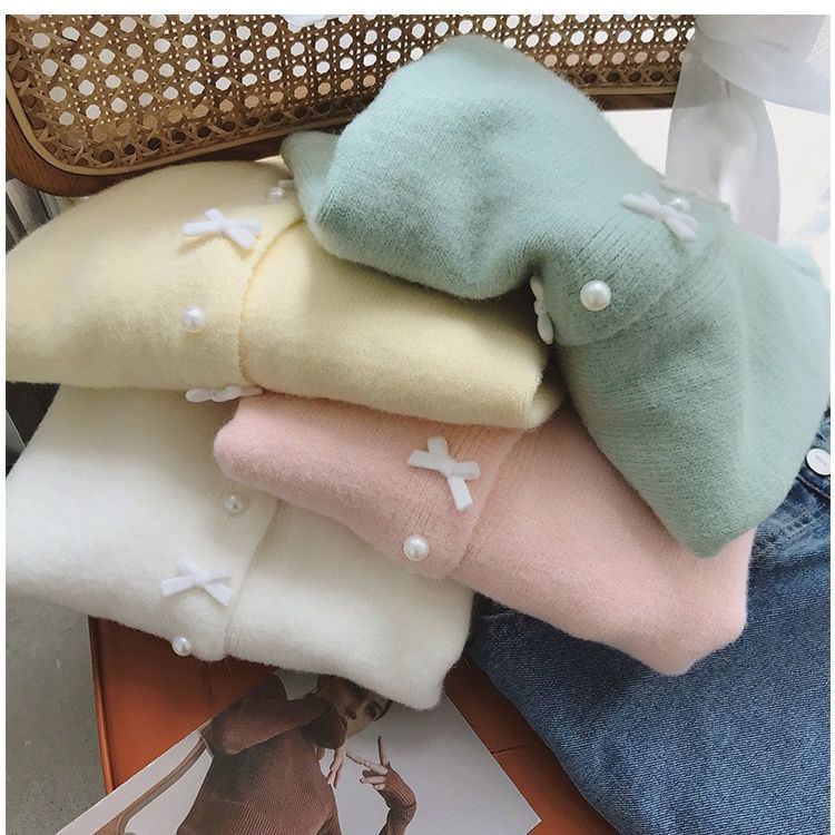 Áo Khoác Cardigan Dệt Kim Mềm Mại Phong Cách Hàn Quốc Cho Nữ