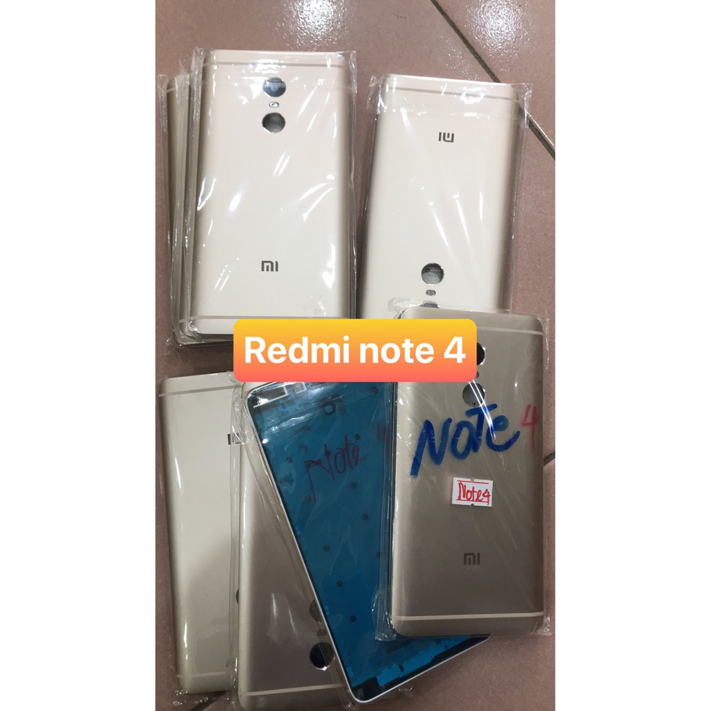 bộ vỏ redmi note 4 - xiaomi (gồm sườn , lưng và phím bấm) loại có 2 ốc đít