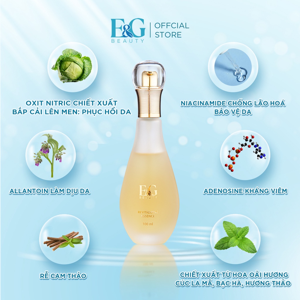 Combo nước Thần Phục Hồi Revitalizing Essence + Kem Chống Nắng Phổ Rộng E&amp;G Beauty Aquamarine Perfect UV Sunscreen SP