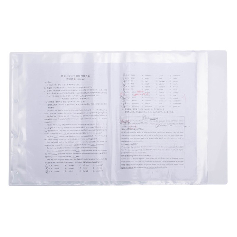 love* Reuseable Plastic Clear A3 Examination Paper Folder 20/30/40 Pages Document File Holder School Office Stationery Bag