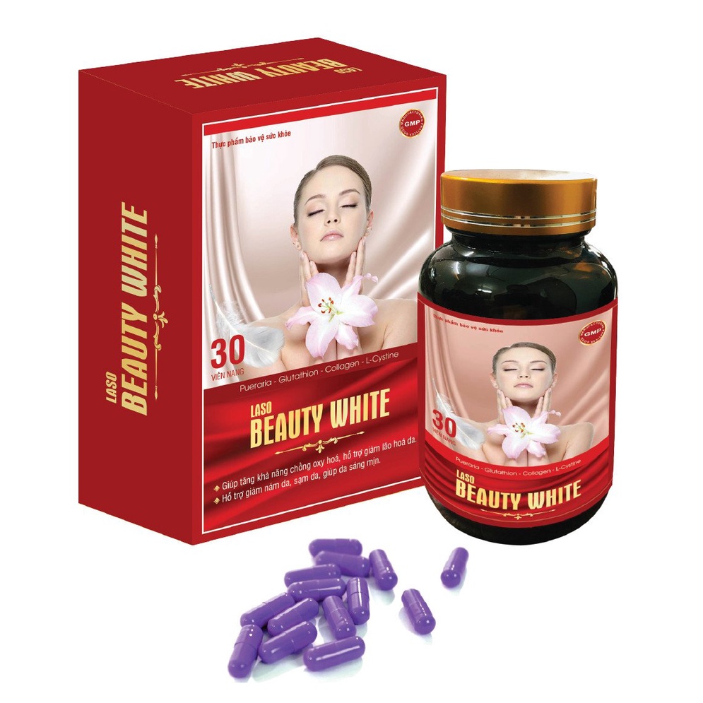 Viên uống trắng da - Cải thiện nội tiết tố nữ LASO BEAUTY WHITE