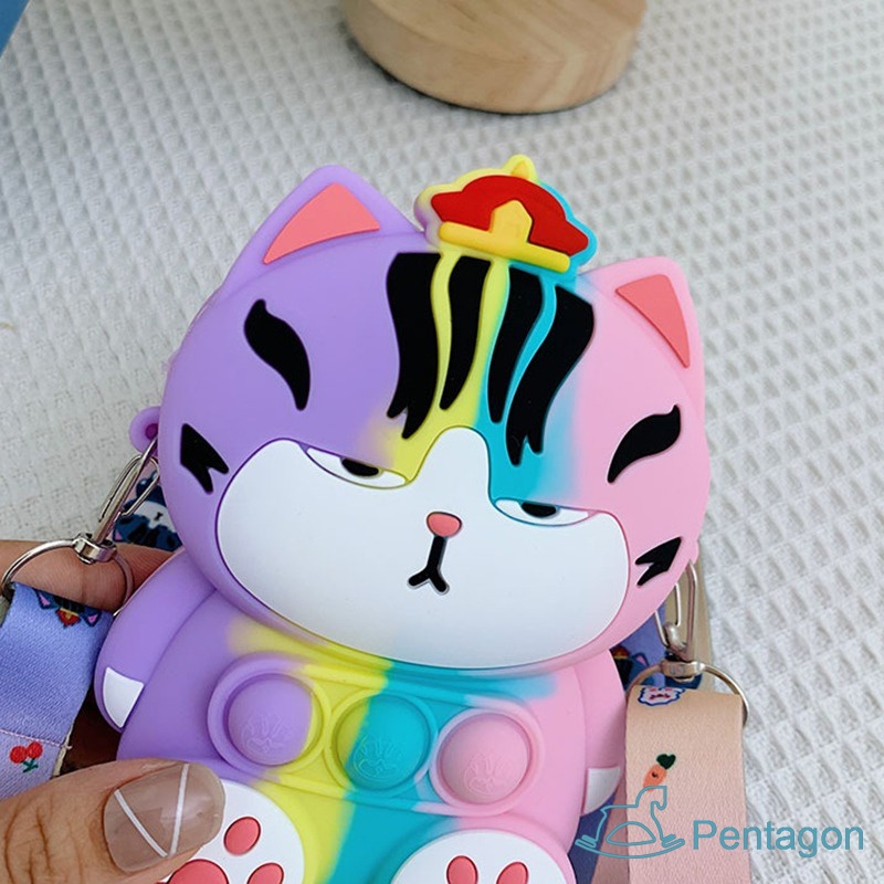 Túi Đeo Chéo Đựng Tiền Xu Bằng Silica Gel Họa Tiết Hoạt Hình Nhiều Màu Dễ Thương Cho Bé