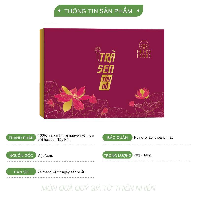Trà sen Tây Hồ cao cấp hộp 10 - 20 bông Huho Food DA20