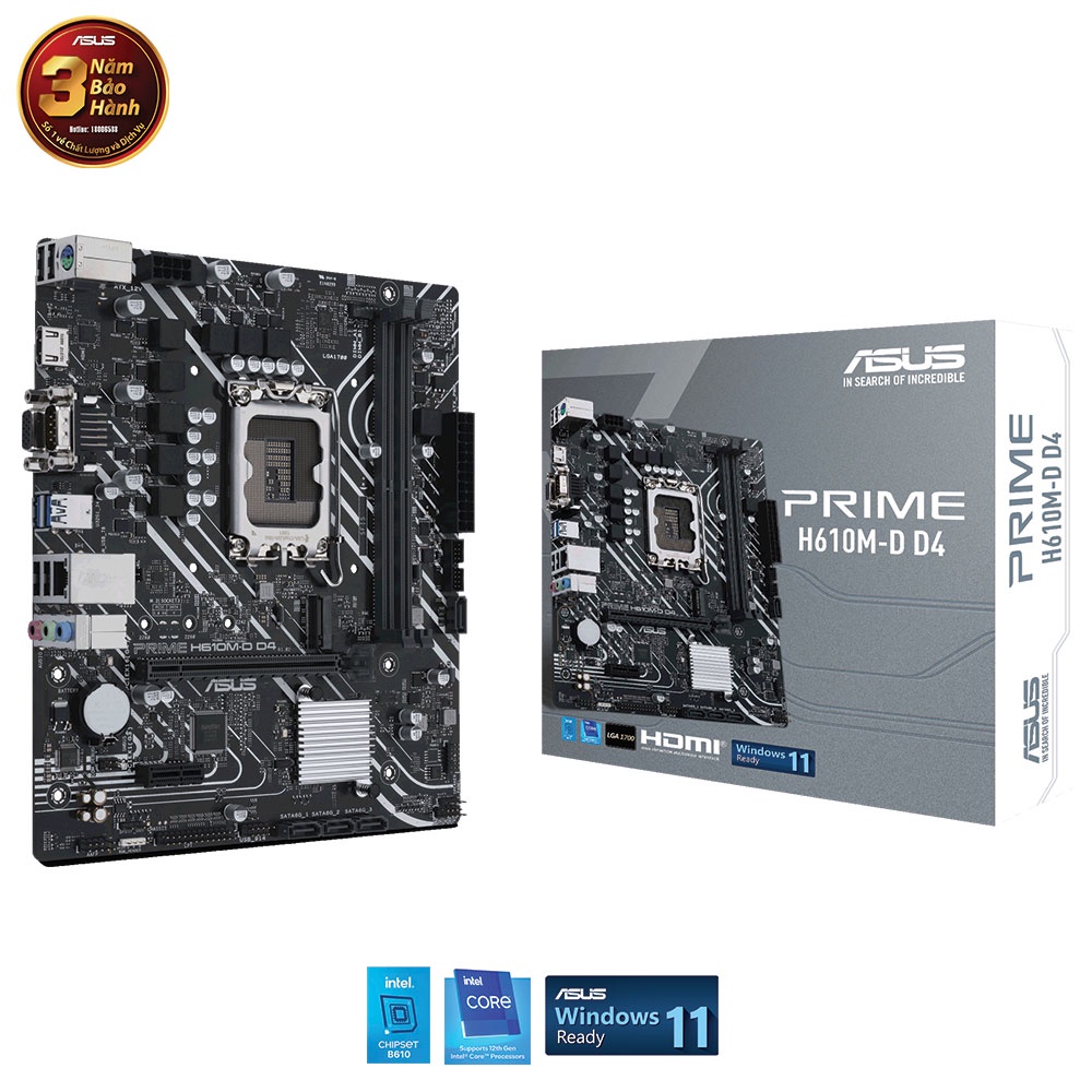 Mainboard Asus Prime H610MD D4 Hàng chính hãng