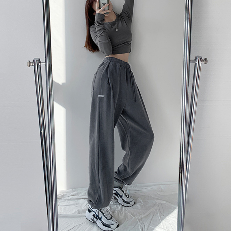 IELGYQuần Thể Thao Dây Rút Lưng Cao Dáng Suông Nhiều Màu Sắc Tùy Chọn Xu Hướng Mỹ Cho Nữ