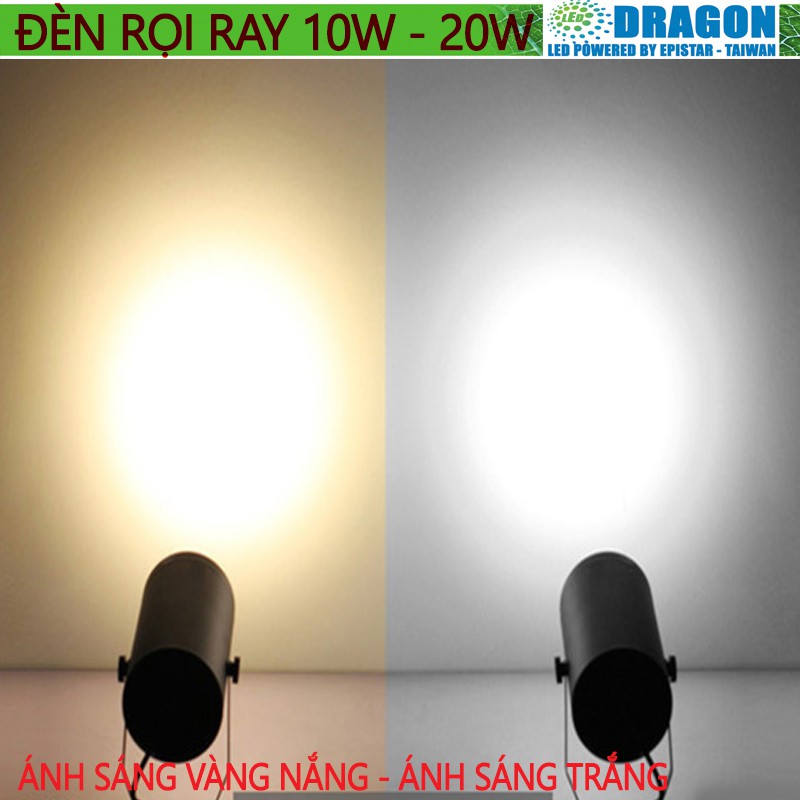 Đèn rọi ray COB cao cấp 10w - 20w, vỏ trắng vỏ đen, ánh sáng trắng hoặc vàng nắng