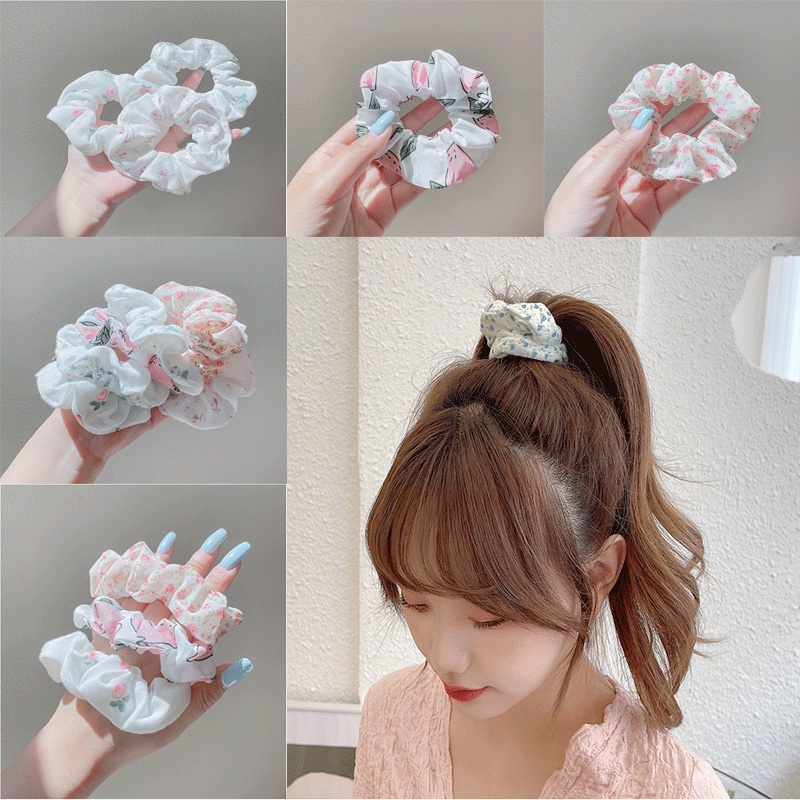 Dây Cột Tóc Cao Su Co Giãn Màu Trắng Đơn Giản