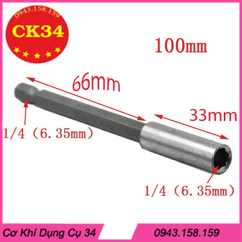 Đầu lục giác thay nhanh, Đầu nối tô vít chuôi lục giác cho khoan pin 100mm