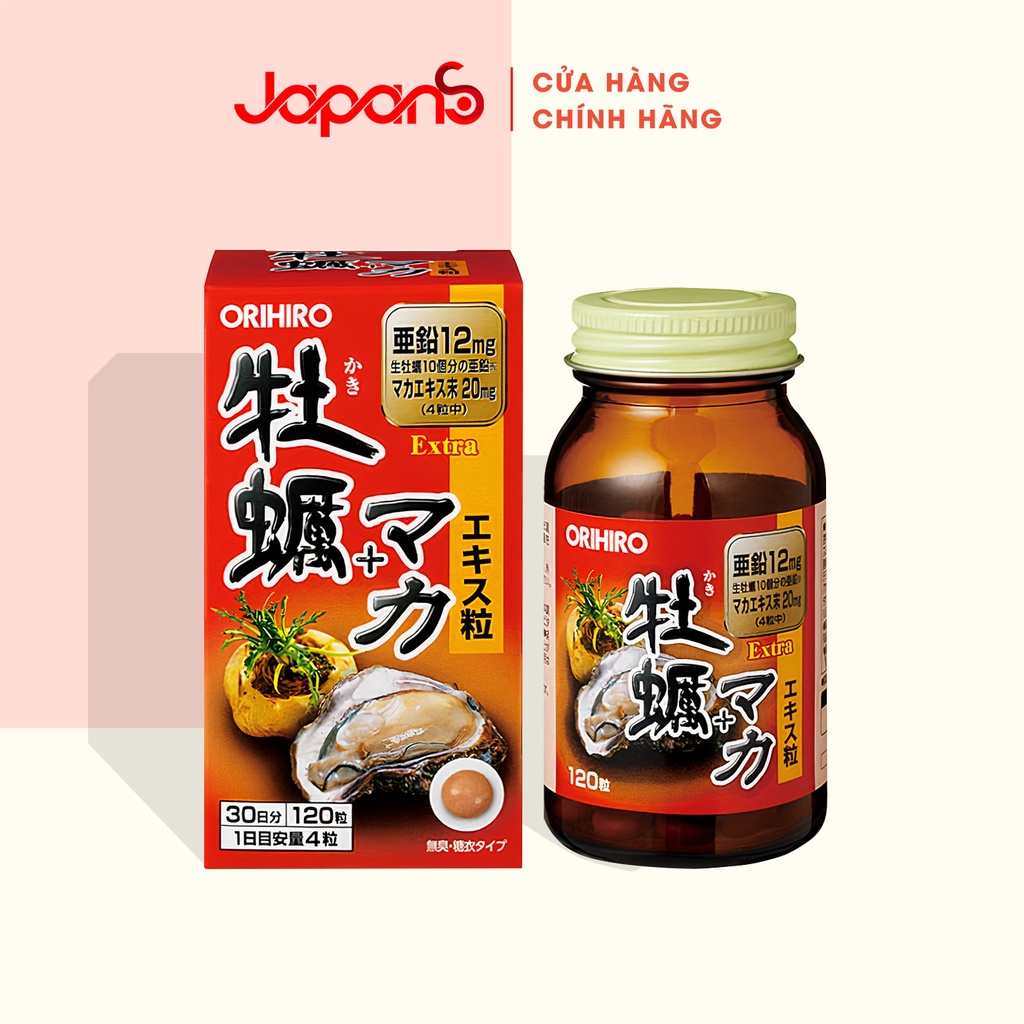 Viên uống tinh chất hàu tươi Maca x2 tăng cường sinh lý nam giới Orihiro Nhật Bản 120 viên