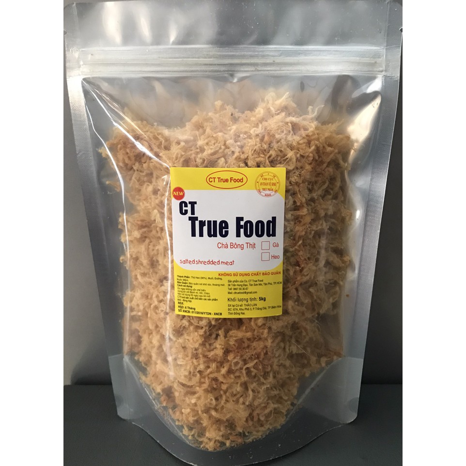 Ruốc không đường - Chà bông heo sơ / CT True Food - Túi 5 Kg