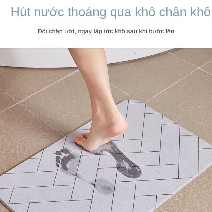 Thảm trải sàn bùn diatom, chống trơn trượt thấm nước, nhanh khô gia dụng, bồn tắm siêu nhà