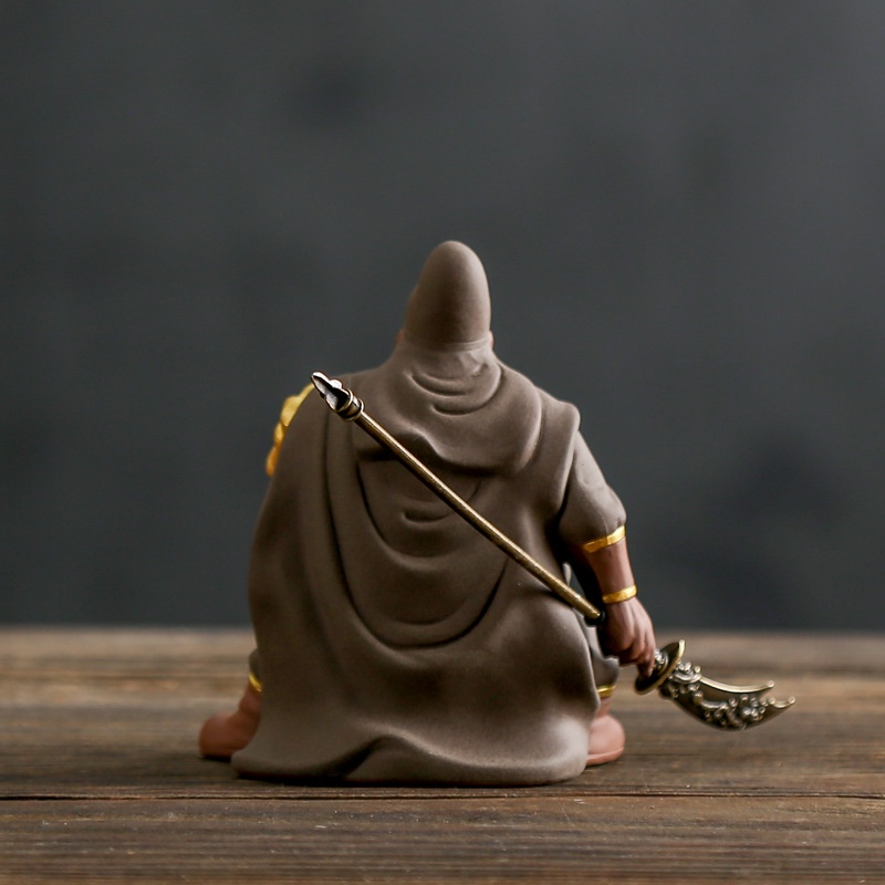 Bộ tượng Quan Công - Quan Vũ gốm Tử Sa trang trí, để bàn trà, quà tặng, trang trí xe hơi - Tự Thanh