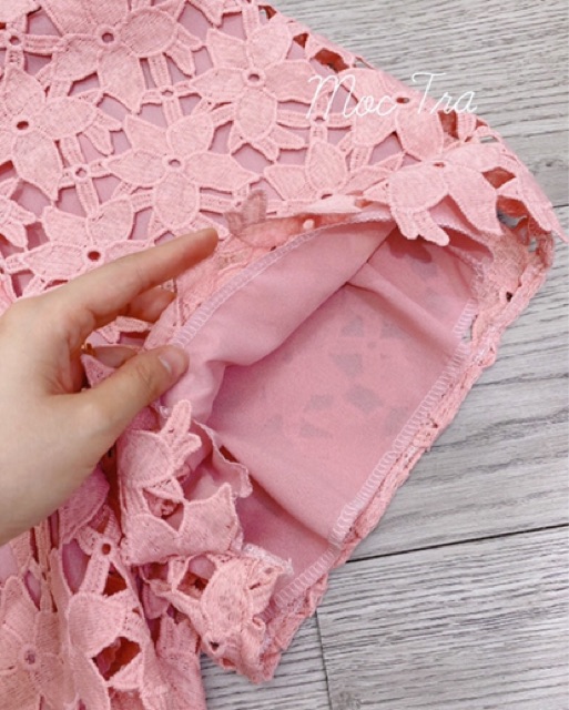Set Áo Hai Dây Nơ Và Quần Short Ren Hồng Siêu Xinh, Set Bộ Hai Dây Nơ Hồng Cao Cấp