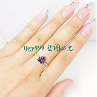 Nhẫn bạc 925 đính đá thạch anh tím tự nhiên