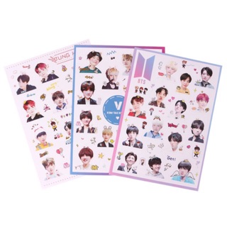 Set Sticker BTS/Jungkook/V kute miếng dán