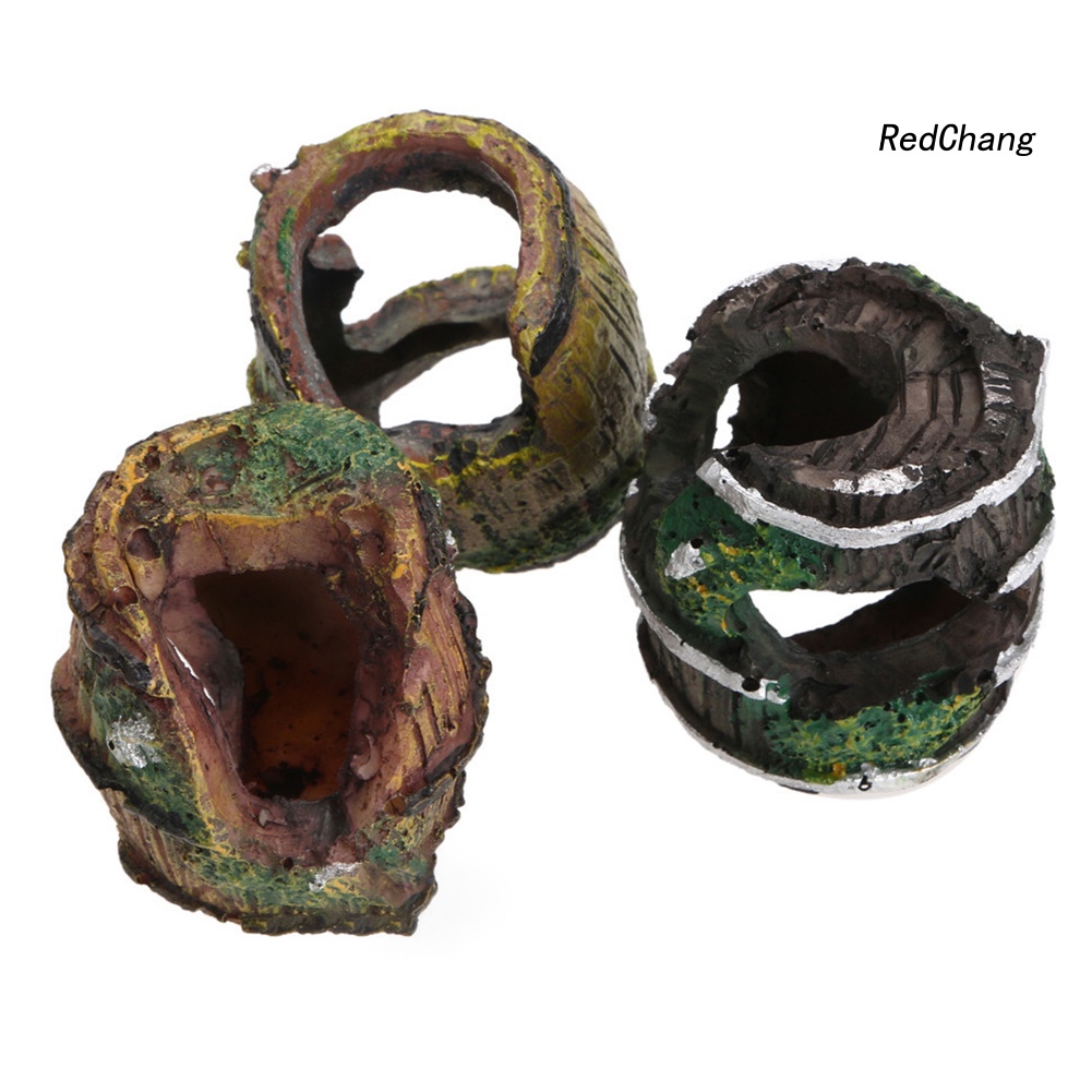 Aquarium Resin Craft Barrel Shrimp Hiding Landscaping Fish Tank Ornament Decor