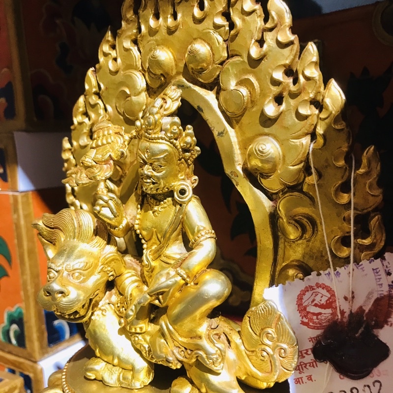 [PHÁP BẢO MINH CHÂU] TƯỢNG TÀI BÀO THIÊN VƯƠNG ĐỒNG NEPAL 17cm - ĐẸP TINH XẢO