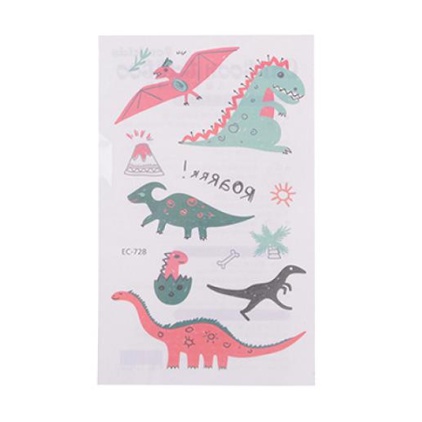 💥 Hình Xăm Dán Tạm Thời Khủng Long Chống Nước Cho Bé Dễ Thường Cute Động Vật Chim Thú Xanh Đỏ Tím Vàng T-rex Thằn Lằn💥