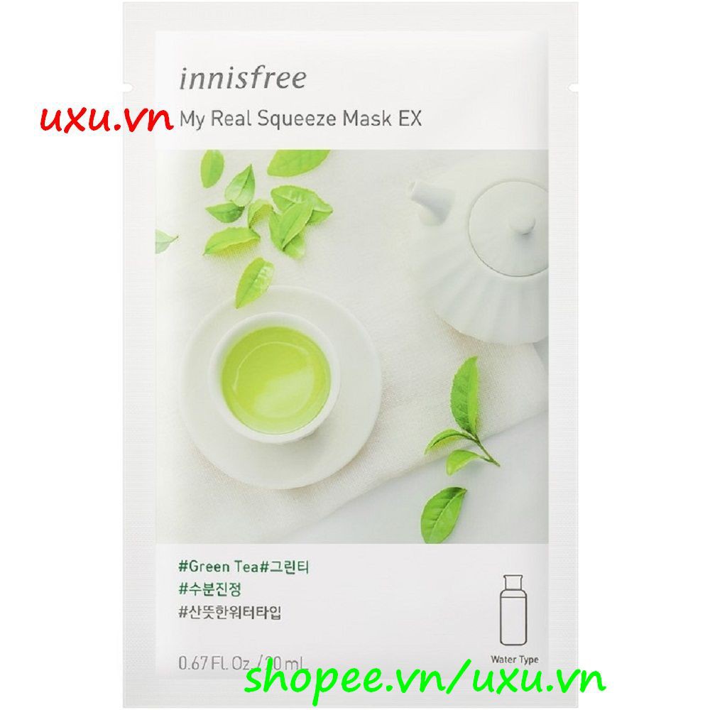 Mặt Nạ Innisfree 20Ml Trà Xanh Cấp Nước, Làm Dịu Da My Real Squeeze Mask Green Tea, Với uxu.vn Tất Cả Là Chính Hãng.