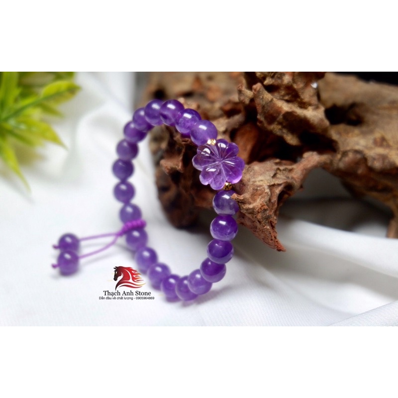 Vongg tay cỏ bốn lá thach anh tím